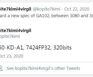 Nvidia приписали намерение заполнить промежуток между RTX 3070 и RTX 3080