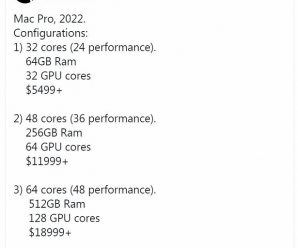Названы цены на компьютеры Apple Mac Pro образца 2022 года