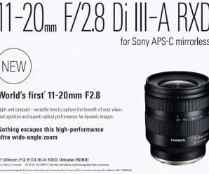 Появились спецификации и изображение объектива Tamron 11-20mm F/2.8 Di III-A RXD